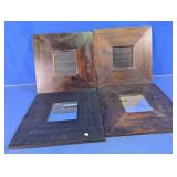 Wooden Square Wall Mirror Set