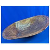 Large Hand Wrought Wooden Dough Bowl