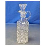 Clear Pressed Glass Cruet With Stopper