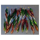 Glass Spiral Icicle Christmas Tree Ornament Set