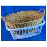 Wicker & Plastic Laundry Baskets Lot