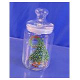 Holiday Decorated Glass Storage Jar