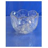 Vintage Cut Glass Scalloped Bowl