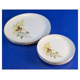 Vintage Botanical Floral Porcelain Plate Set