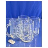 Dimpled Glass Beer Mugs / Tankards Lot
