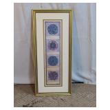 Vintage Framed Botanical Rosette Print