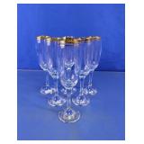 Champagne Flutes Gold Rimmed Set