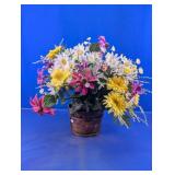 Artificial Floral Arrangement in Wood Planter