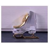 Swarovski Crystal Memories Gold Ice Skate Figurine