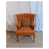 Vintage Tufted Rust Accent Chair