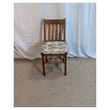 Vintage Wooden Dining Chair w/ Floral Cushion
