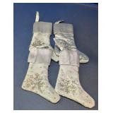 Silver Snowflake Christmas Stocking Set