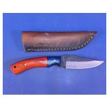 Custom Handcrafted Hunting Knife w/Leather Sheath