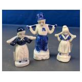 Dutch Farm Boy & Girl Porcelain Figurine Set