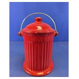 Red Glass Fire Hydrant Compost Keeper Bin