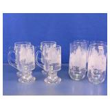 Christmas Tree Pattern Glass Mugs & Tumblers Set