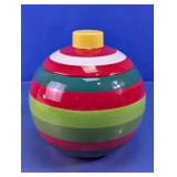 Striped Ceramic Christmas Cookie Jar