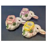 Ceramic Rabbit Candle Holder Set