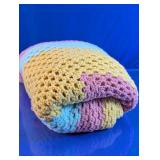 Handmade Crochet Pastel Throw Blanket