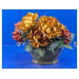 Faux Autumn Floral Arrangement in Plastic Planter