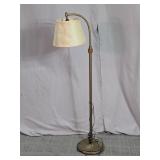 Vintage Brass Floor Lamp w/ Fabric Shade
