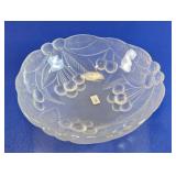 Frosted Glass Cherry Relief Serving Bowl