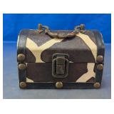 Cowhide Look Decorative Storage Chest