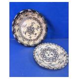 Floral Pattern Serving Bowl & Plate Set