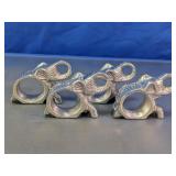 Silver Plated Elephant Napkin Rings Set
