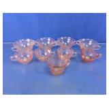 Pink Embossed Glass Cup Assortment