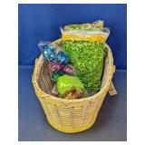Easter Basket with Paper Shreds & Decorations Set