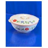 Floral Pattern Lidded Serving Bowl
