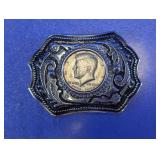 Vtg. Bicentennial Kennedy Half Dollar Belt Buckle
