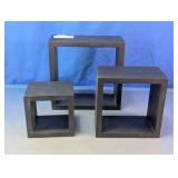 Black Floating Cube Wall Shelves Set