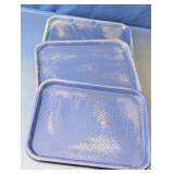 Blue Plastic Serving Trays Set