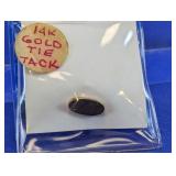 14K Gold Blank Oval Tie Tack