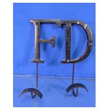 Black Metal F & D Letter Wall Hooks