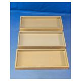 Light Brown Rectangular Plastic Tray Set