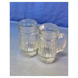 Clear Glass Beer Mug Pair