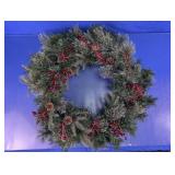 Pre-Lit Frosted Pinecone & Berry Holiday Wreath