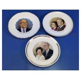 Vtg US Presidents Glass Commemorative Plate Set
