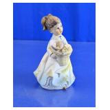 February Girl with Flower Basket Figurine