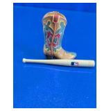 Decorative Cowboy Boot & MLB Mini Bat