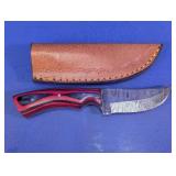 Damascus Steel Fixed Blade Knife w/ Sheath