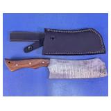 Handmade Damascus Steel Meat Cleaver w/Sheath