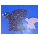 Dog Silhouette Acrylic Trivet & Board Set