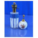 Decorative Glass Oil Lamp Pair