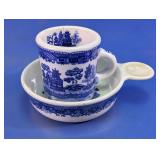 Heritage Mint Blue Willow Cup & Spoon Dish