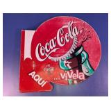 Vtg Coca-Cola Vivela Aqui Metal Advertising Sign