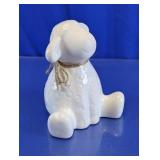 White Ceramic Sitting Lamb Figurine